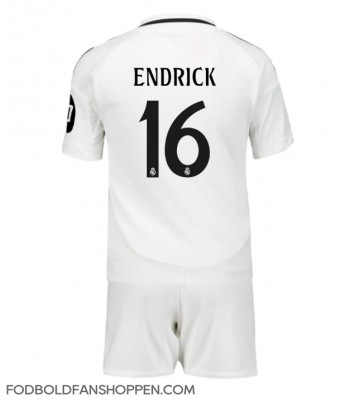 Real Madrid Endrick #16 Hjemmebanetrøje Børn 2024-25 Kortærmet (+ Korte bukser)